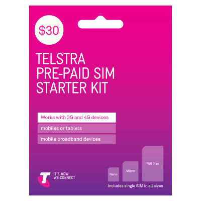 Telstra $30 Prepaid 手机卡只需 $10 Online + Free Delivery