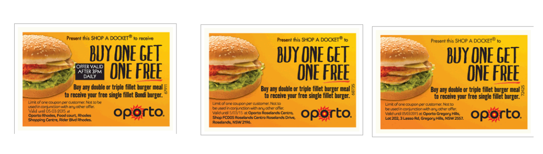 新州地区麦当劳和Oporto的优惠券