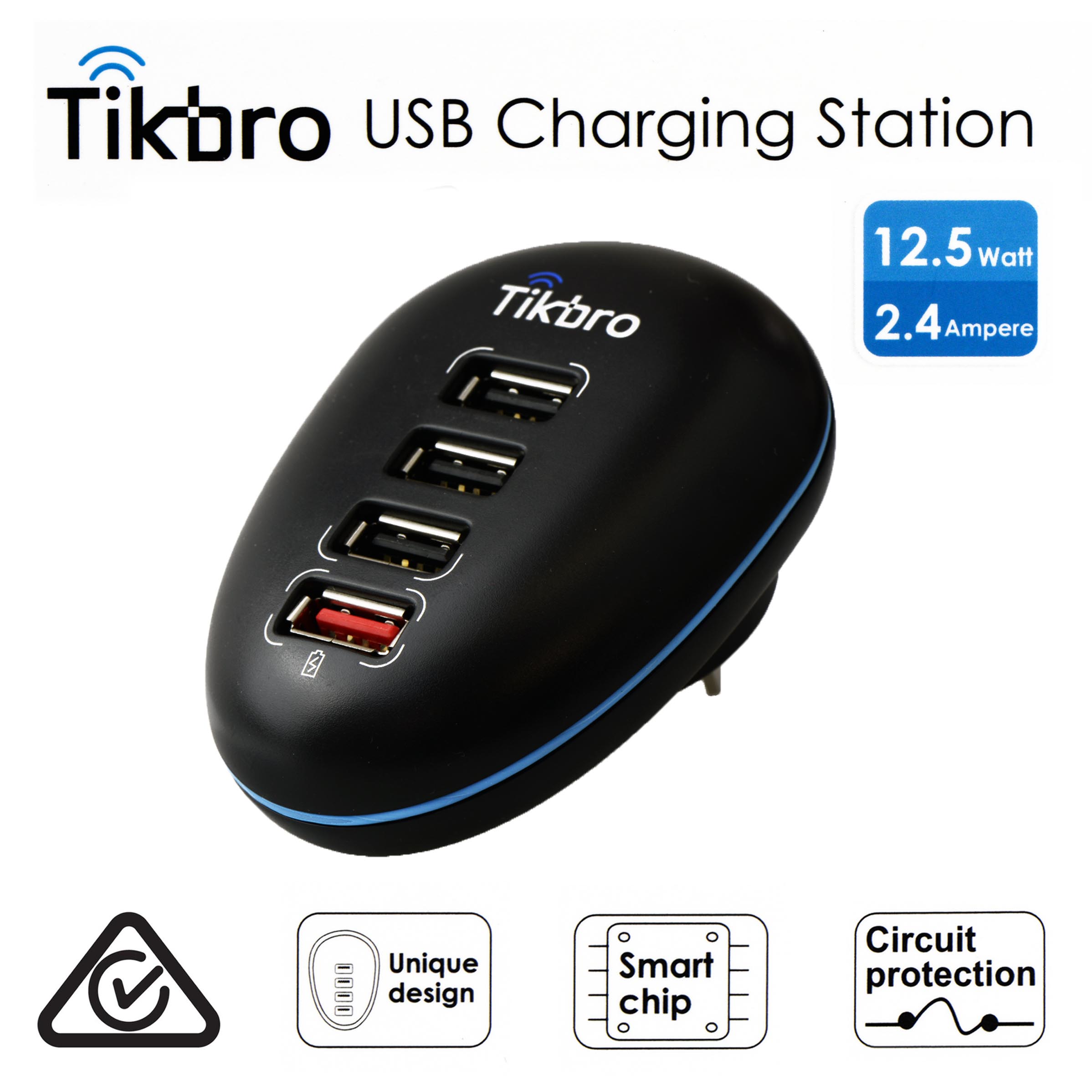 Tikbro 4口 USB 充电插座 只要$22.99