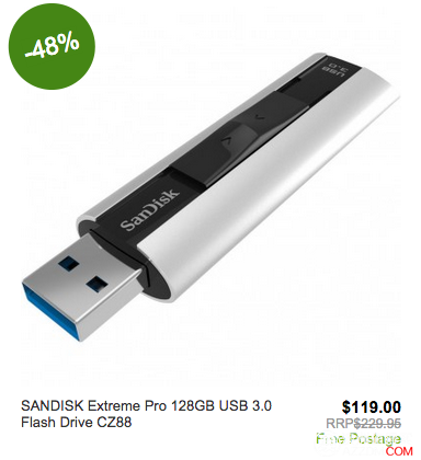 Sandisk 128GB U盘，原价$220, 现价只要$119！