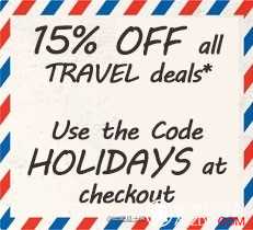 Groupon 所有旅行类团购使用折扣码后，可以减15%！