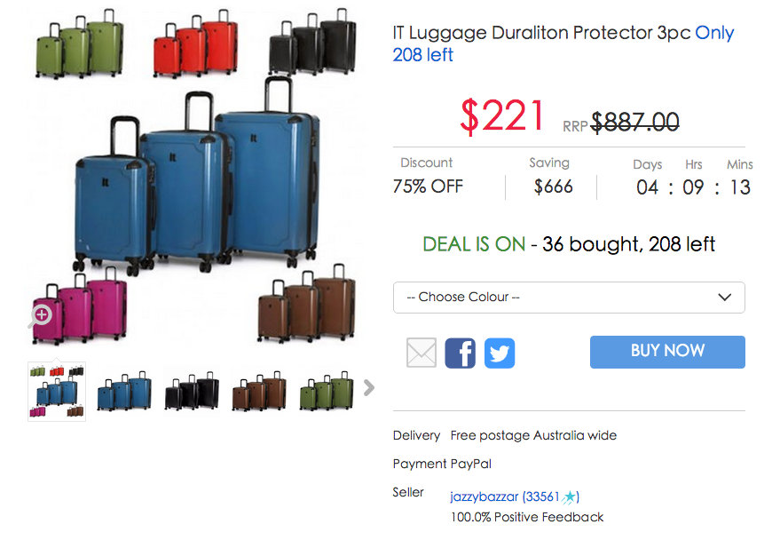 IT Luggage 旅行箱三件套，原价7，Ebay 团购价只要1！