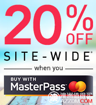 澳洲特卖网站 OO.com.au 全网所有商品，使用MasterPass支付，均可立减20%！
