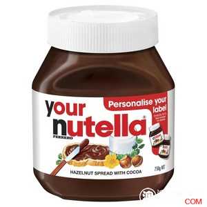 澳洲Nutella 定制标签活动：购买 Nutella 巧克力酱，可以制作自己喜欢的专属标签