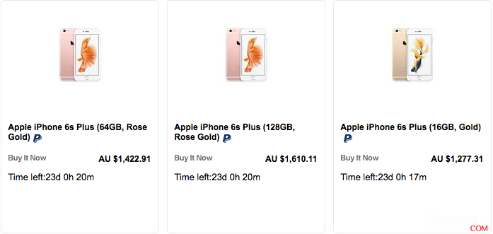 苹果 iPhone6s Plus 64GB 玫瑰金，Kogan Ebay 店售价22.91