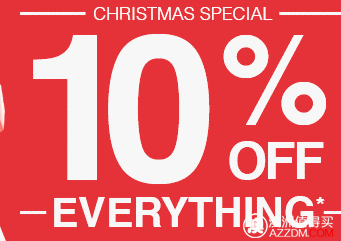 Ebay 澳洲站，圣诞特价活动：所有商品购物$100以上，可立减10%！