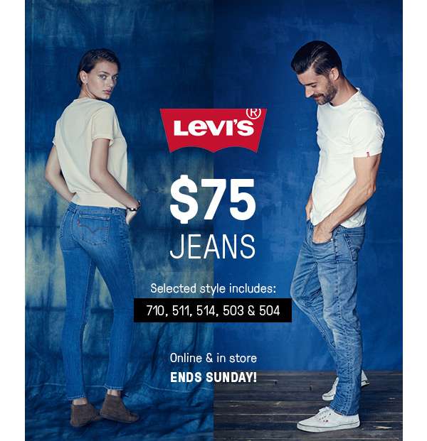 Levi’s 经典牛仔裤每条只要 $75！