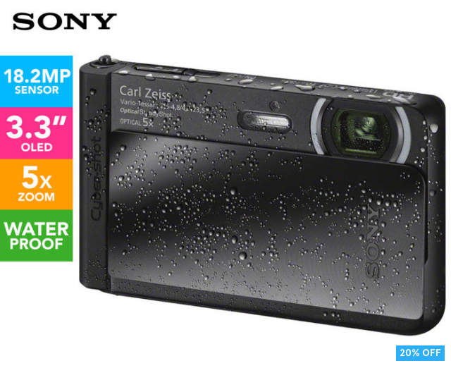 Sony 索尼 DSC-TX30B 1820万像素 三防 触摸屏 数码相机 $263.2！
