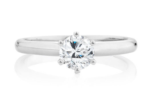TW钻石白金订婚戒指3/4克拉  气质价$6,499