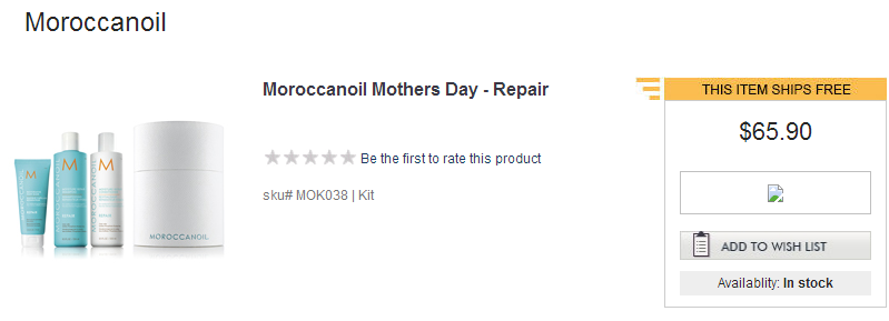Moroccanoil滋养修护型洗护套装 心动价.90
