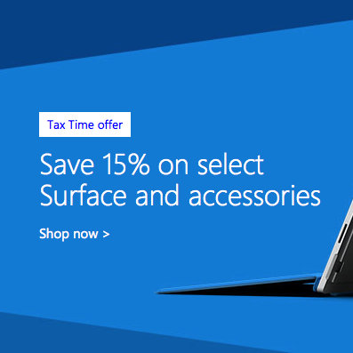 微软澳洲官网：所有Surface 系列产品 八五折优惠！