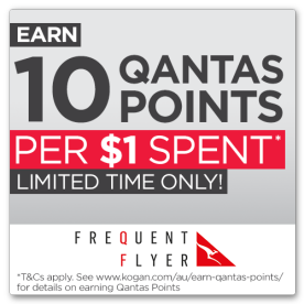 在Kogan消费$1 即可得10个Qantas积分！