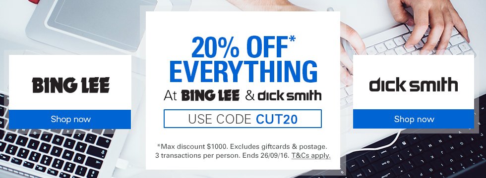 Bing Lee 及 Dick Smith eBay店 全场所有商品八折优惠！