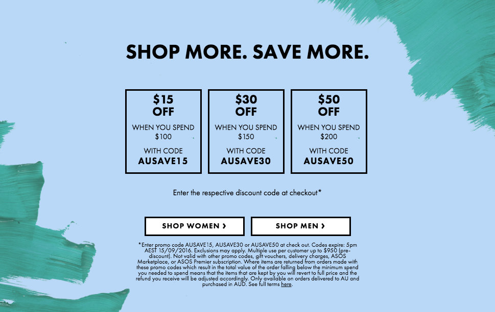 时尚网站ASOS 满减活动：全场所有商品购物$100以上均可享受！最多立减50刀！