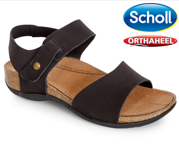 Scholl 女士 Devonport Orthaheel 黑色矫形凉鞋 团购价$39.95！
