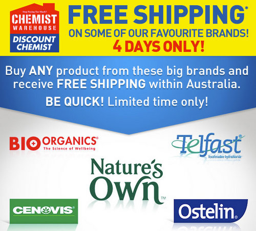 澳洲药房 Chemist Warehouse 添加特定品牌商品后 所有订单 澳洲包邮！