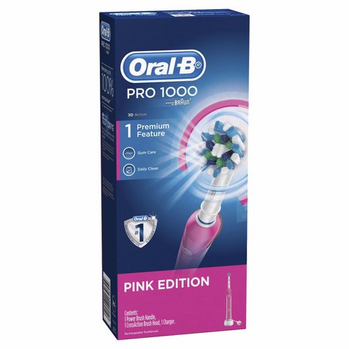 博朗 Oral-B Pro 1000 3D电动牙刷 – 粉色款 现价$89.99！