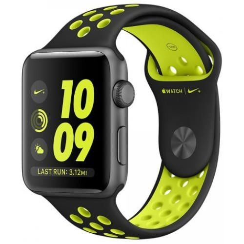 苹果 Apple Watch Nike+ 智能手表 铝金属表壳+黑/荧光黄色表带 38mm