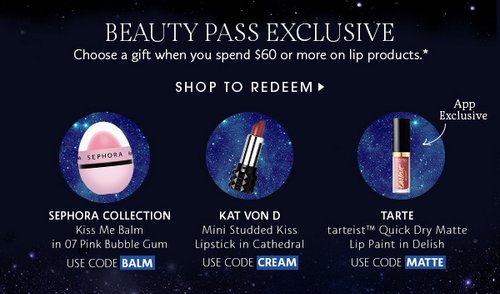 在化妆品网站 Sephora 澳洲官网唇膏类商品购物满$60 可免费获得好礼一份！