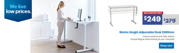 Officeworks Matrix 可调节高度 站坐两用办公书桌