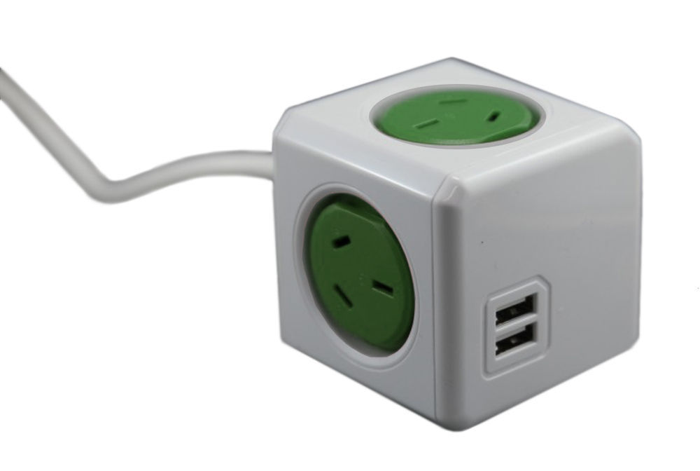 PowerCube 4插座 2USB充电口 1.5m 延长线 魔方多功能插座 多色可选