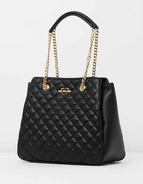 LOVE Moschino Quilted 黑色购物挎包 现半价优惠！