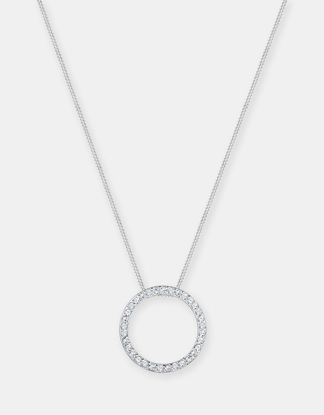 Elli 圆圈 施华洛世奇元素 925 纯银水晶项链饰品 85折！