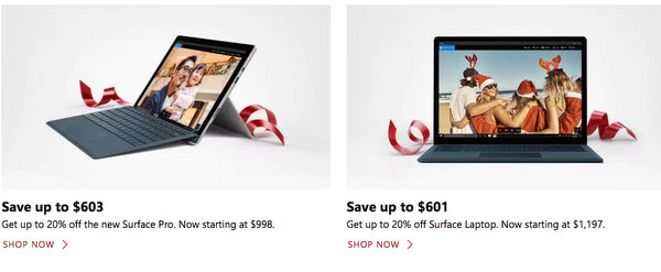 微软 Microsoft 澳洲官网“Boxing Day”活动：Surface Pro 及 及 Surface Laptop 系列笔记本电脑8折优惠！仅从$998起！
