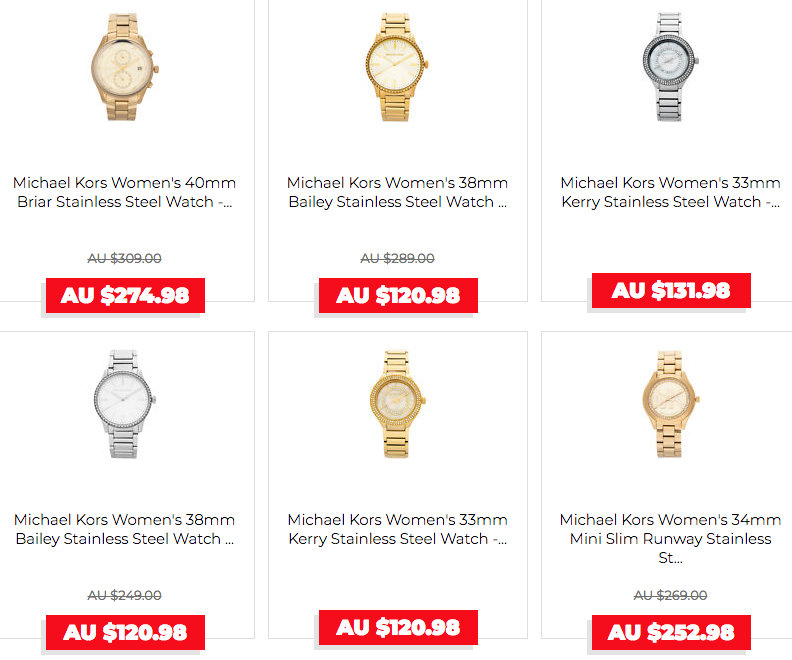 澳洲特卖网站 Catch 官方 eBay 店：Michael Kors 品牌 多个款式的包包、手表等商品特卖！