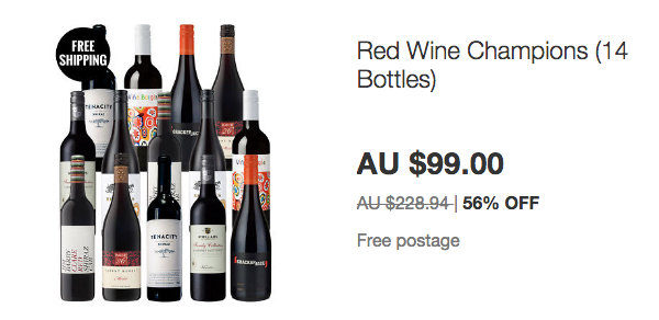 Red Wine Champions 红酒14瓶装 低至4折优惠！