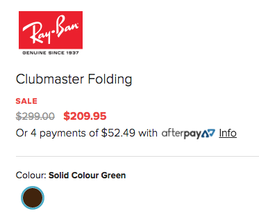 Ray-Ban Clubmaster Folding 中性时尚太阳镜 7折优惠！