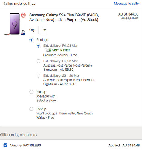 【澳洲货源 可退税】三星 Samsung Galaxy S9、S9 Plus 旗舰智能手机 多色可选 9折优惠！