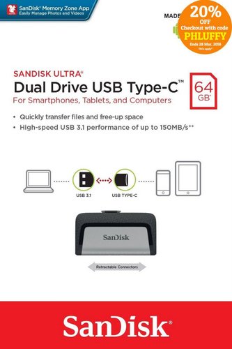 闪迪(SanDisk) 至尊高速 USB 3.1 Type-C 双接口 U盘 8折优惠！