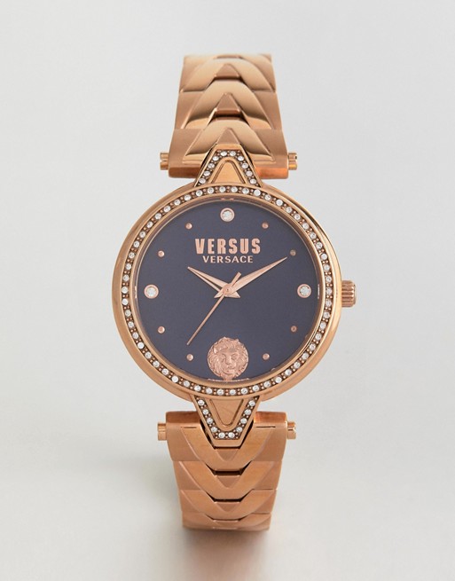 Versus Versace 范思哲水晶玫瑰金手链手表