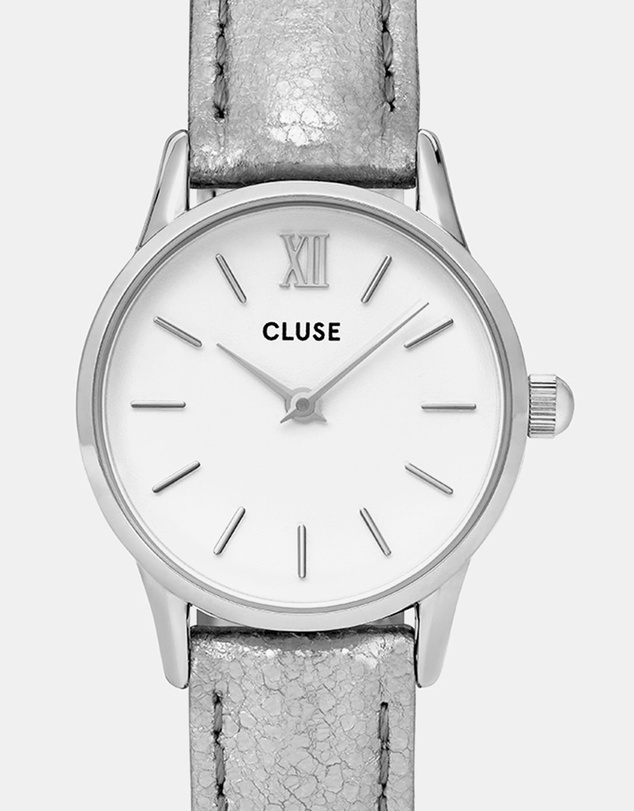 Cluse La Vedette Leather 银色简约皮带腕表 5折优惠！