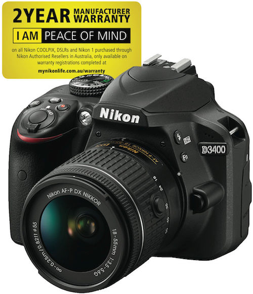 Nikon 尼康 D3400 Single Lens Kit (18-55mm) 入门级单反数码相机单镜头套装 – 8折优惠！