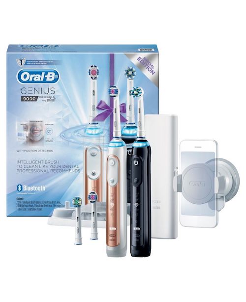 Oral-B Genius 9000 电动牙刷 2支套装（黑色+玫瑰金色）- 半价优惠！