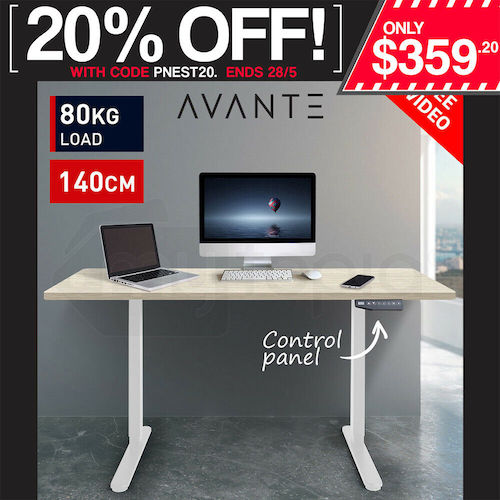 Avante 电动可调节高度站立式办公桌 – 低至4折优惠！