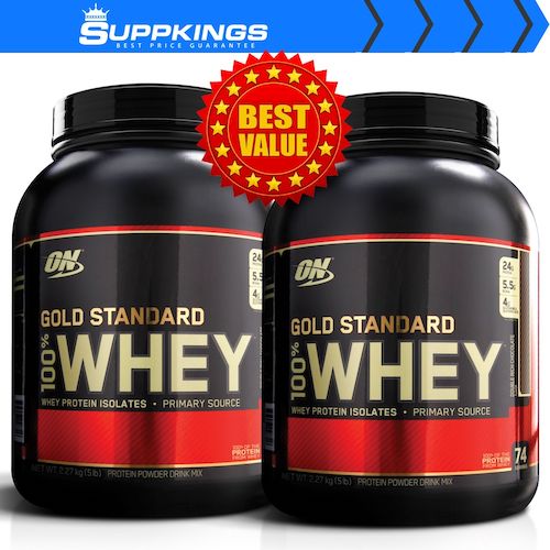 Optimum Nutrition 欧普特蒙 Gold Standard Whey Protein 乳清蛋白粉 5磅装 2罐 – 8折优惠！