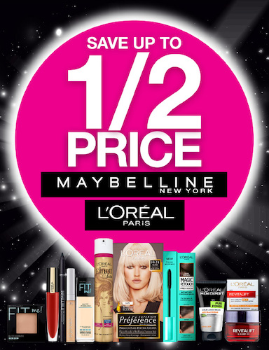 澳洲药房 Priceline：美宝莲纽约及巴黎欧莱雅（L’Oreal & Maybelline）品牌化妆品 –