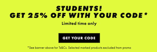 时尚网站 ASOS 所有正价商品 在校学生购买 – 可享额外75折优惠！