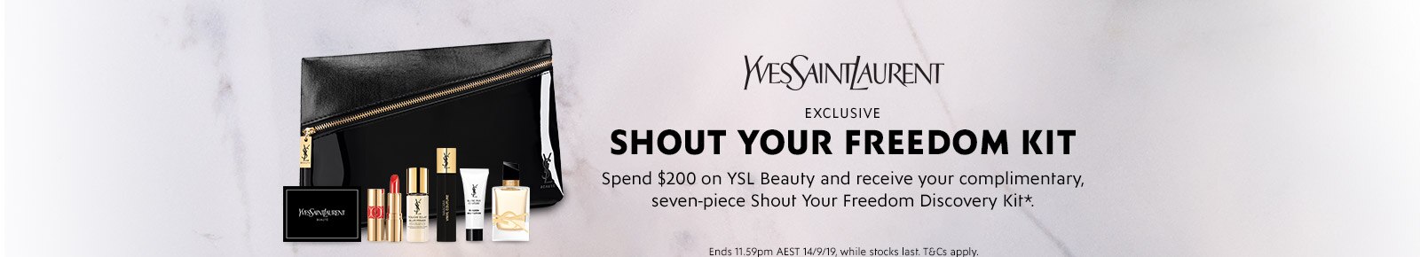 澳洲商城 Myer: YSL 促销 购物满$200即送7件套