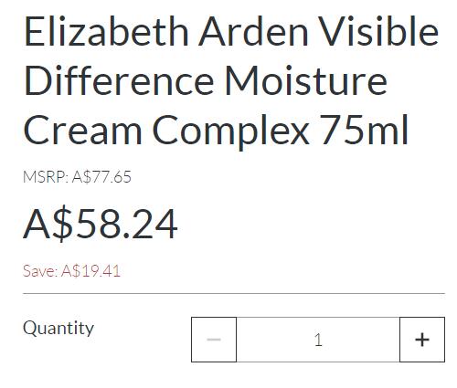 Elizabeth Arden 保湿霜 75ml 67折优惠