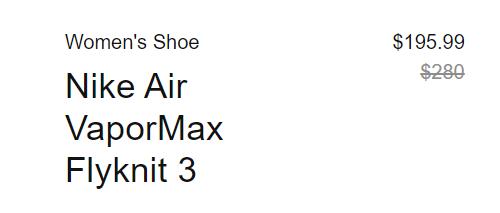 Nike 耐克 Air VaporMax Flyknit 3 7折优惠