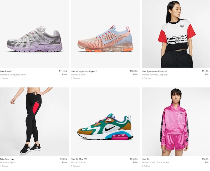 Nike 澳洲官网 特价活动：部分精选特价商品 - 低至6折优惠！