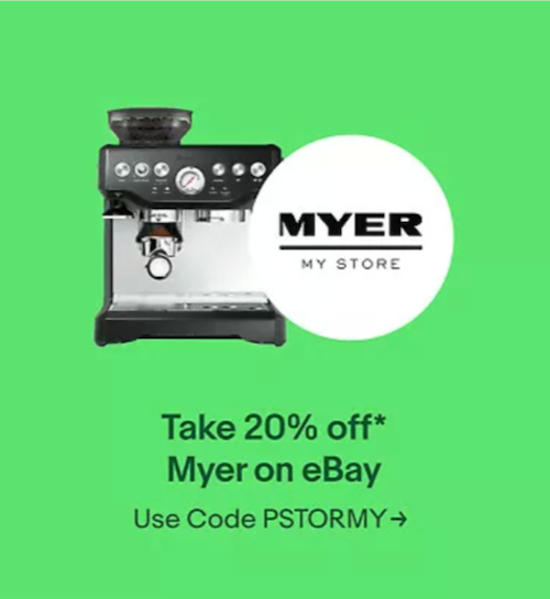 澳洲综合商城 Myer eBay 店：全场所有商品 - 额外8折优惠！