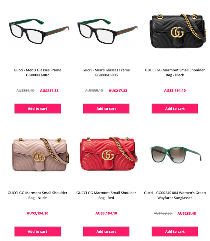 奢侈品折扣网站 Unineed：Gucci 品牌部分精选商品 - 太阳镜、包包等 -