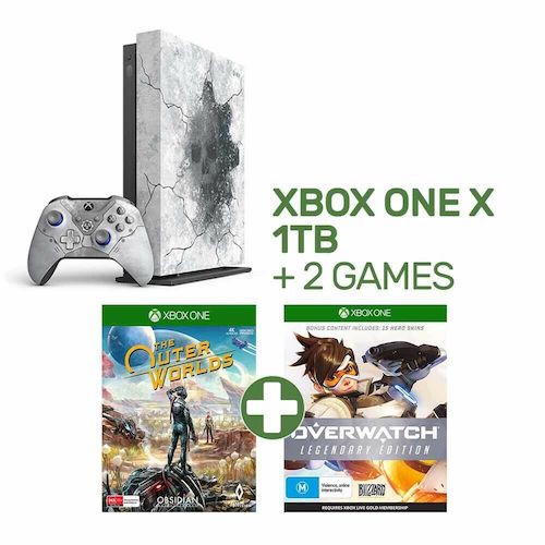 Microsoft 微软 Xbox One X 1TB版 家庭娱乐游戏主机 + 2个游戏套装 –