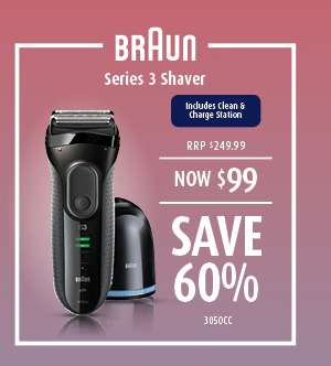 Braun 博朗 3系列 3050CC 电动剃须刀 带清洁底座 – 低至4折优惠！