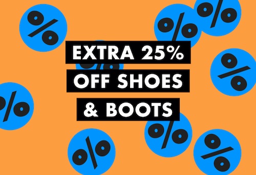 时尚网站 ASOS：原本已低至3折的 Outlet 的鞋履类商品 – 额外75折优惠！